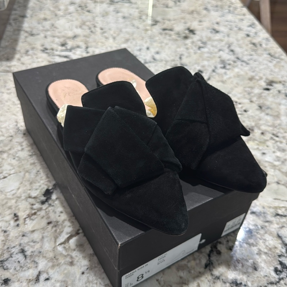 Jcrew Suede bow mules